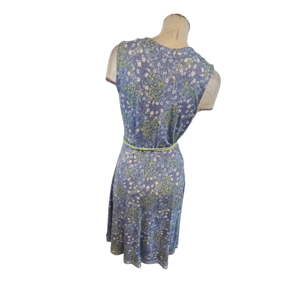 Isaac Mizrahi Live Size SP Floral Mock Wrap Dress in Blue and Green Floral - Picture 5 of 8